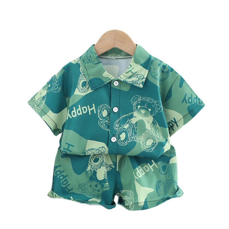 Boys' Summer Short Sleeve Shirt Shorts Suit