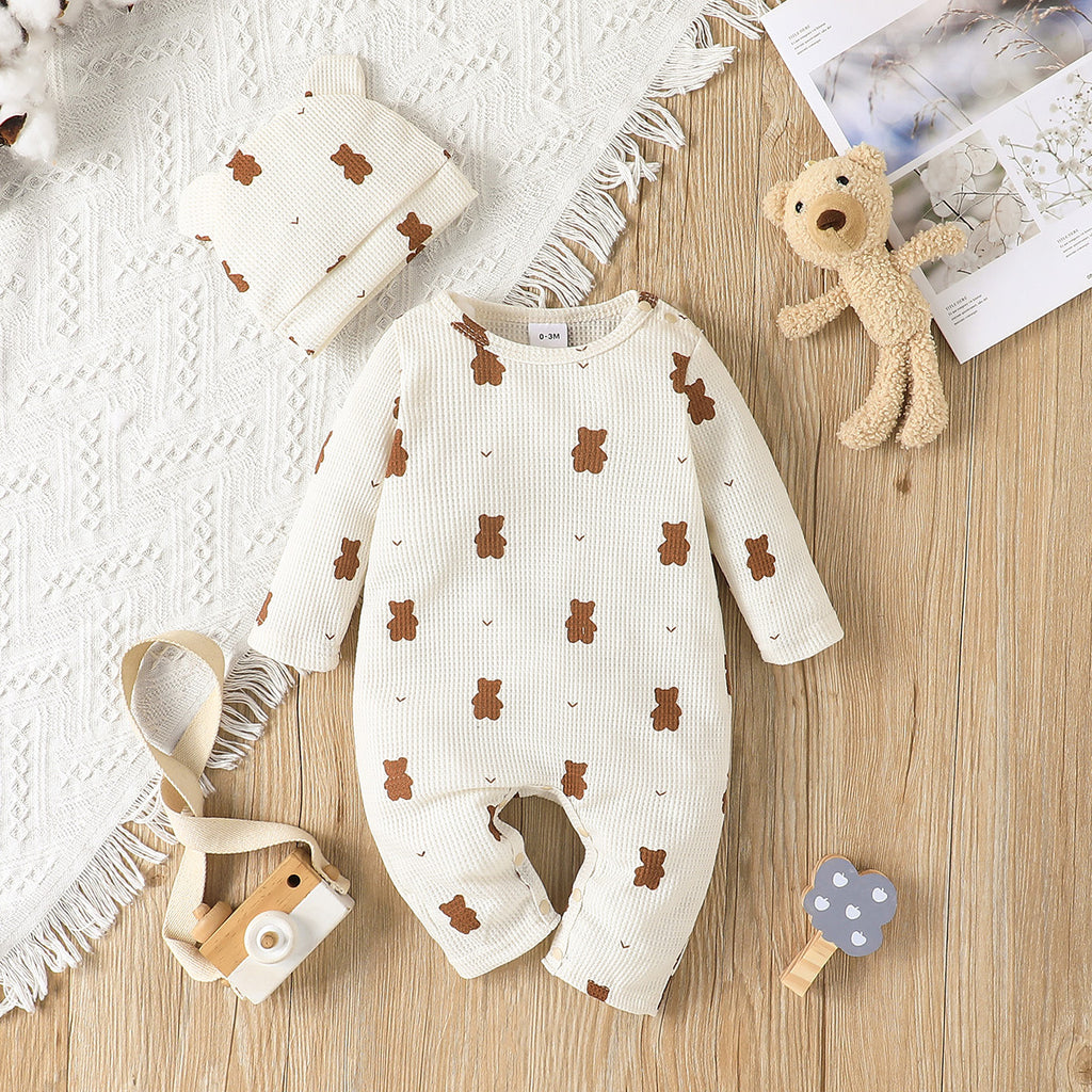 Boys' Casual Cute Long-sleeved Jumpsuit