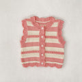 Baby Cotton Yarn Striped Knitted Cardigan Vest