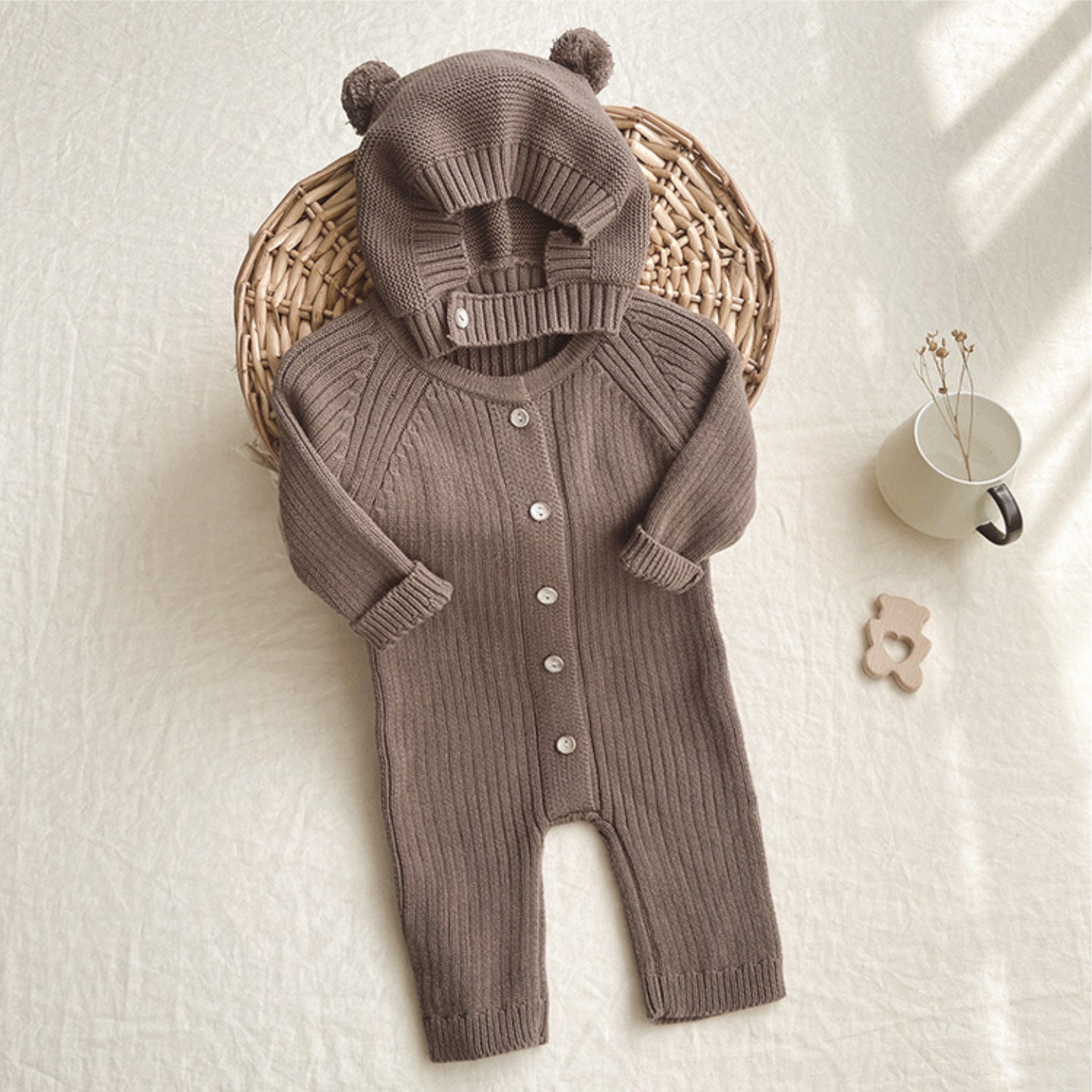 Children's Fart Clothes Romper With Bear Hat