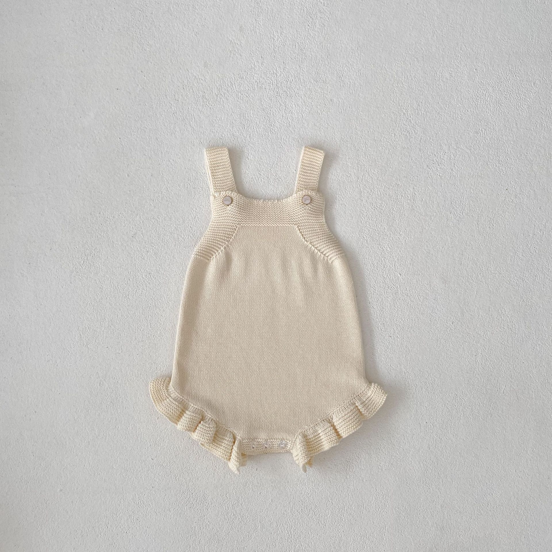 Wave Lock Sweet Coat Wooden Ear Solid Color Romper