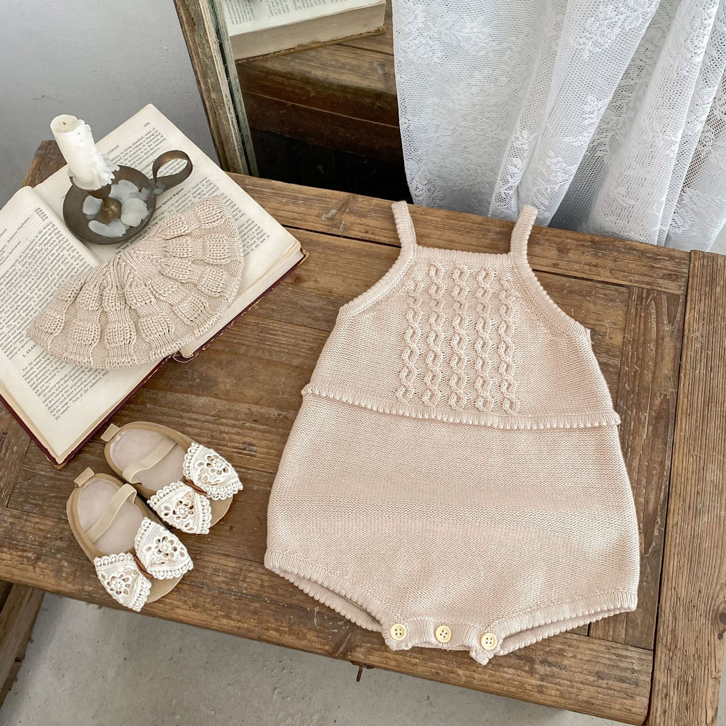 Children's Sling Twist Knitted Jumpsuit