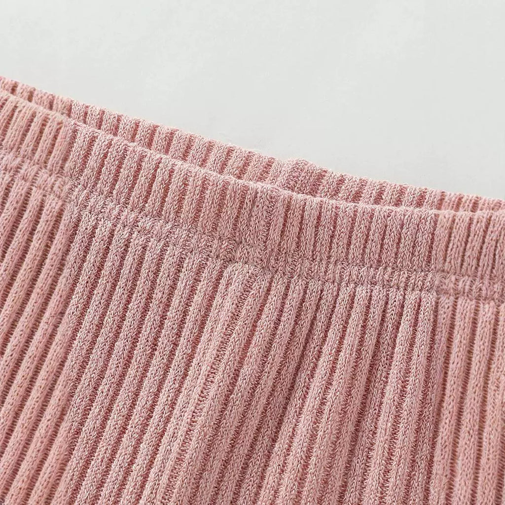 Girls' Knitted Cotton Leggings Warm-keeping Pants Long Pants Straight-leg Pants