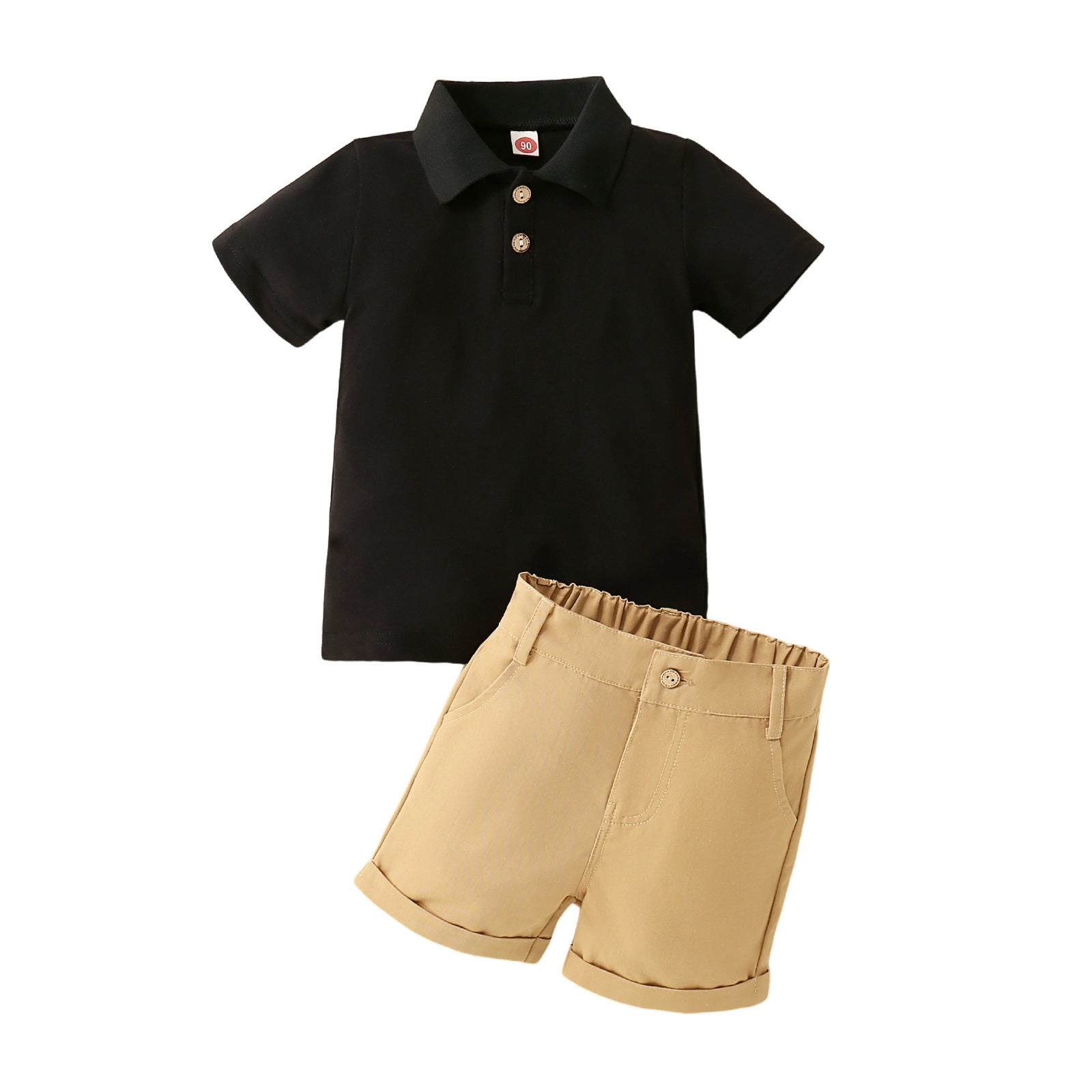 Boys' Polo Shirt Zipper Bar-tack Suit